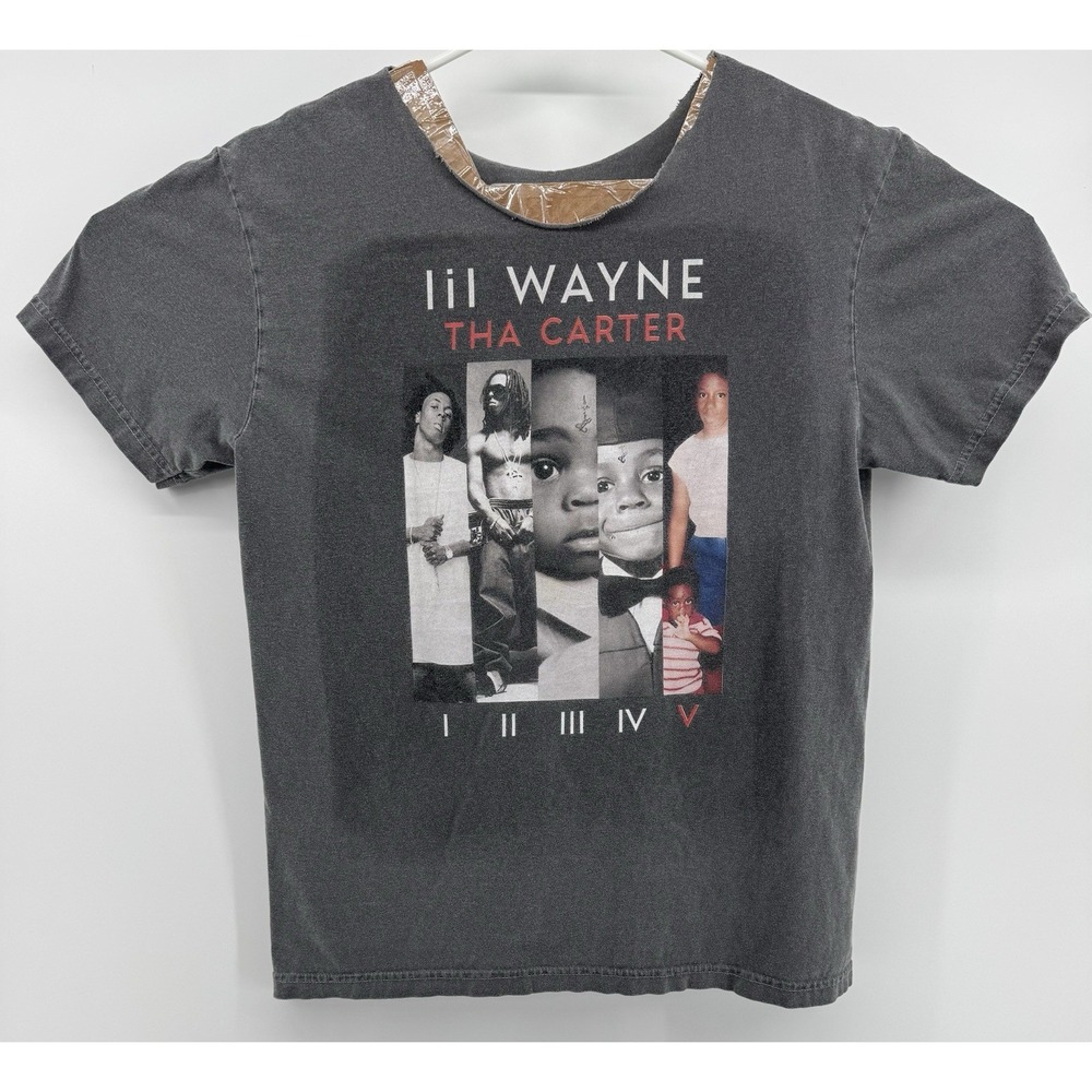 Lil Wayne‎ Tha Carter Rap T-Shirt Size L Black Early 2010s Hip Hop Graphic